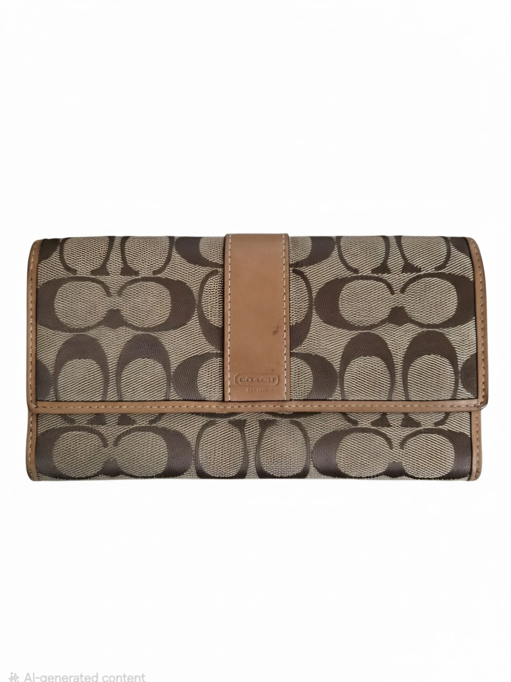 Coach Signature Canvas Continental Wallet in Brown/Tan